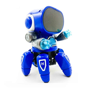 ربات کنترلی شش پا موزیکال و رقصنده آبی Dancing ROBOT on remote control RC music light blue -اسباب بازی